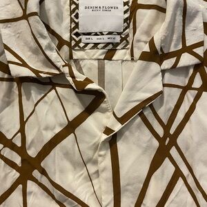 Denim & Flower Brown and White Patterned Shirt
